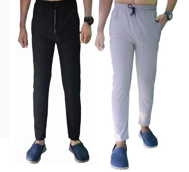 Modal Trackpants for Men (Black & Grey, 28) (Pack of 2)