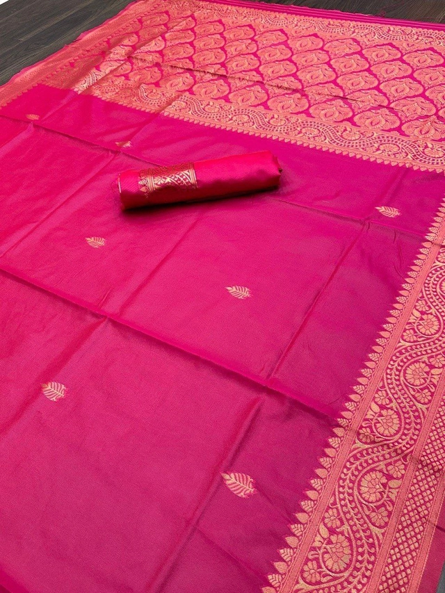 Banarasi Silk Woven Design Saree for Women (Pink, 6.3 m)