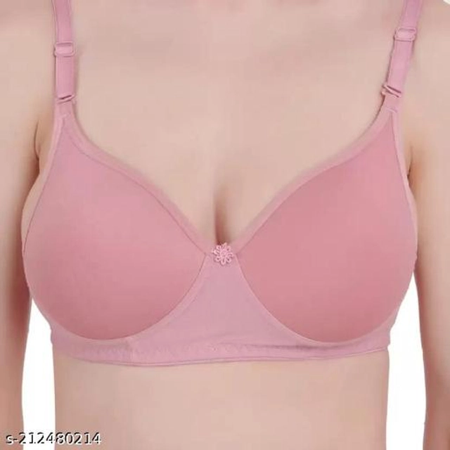 Cotton Blend Solid Padded Bra for Women (Multicolor, 30B) (Pack of 3)