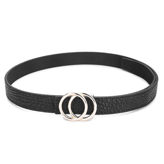 Artificial leather Belt for Women (Black, Free Size)