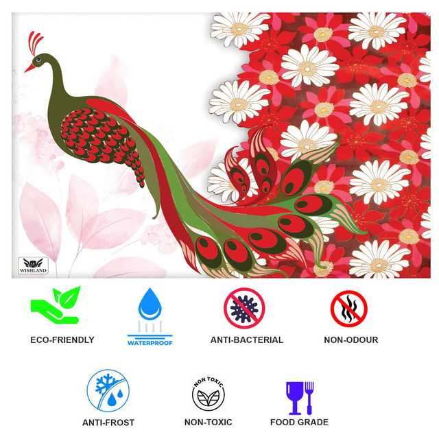 Multipurpose Refrigerator Mats (Red, 45X30 cm) (Pack of 8) (W-158)