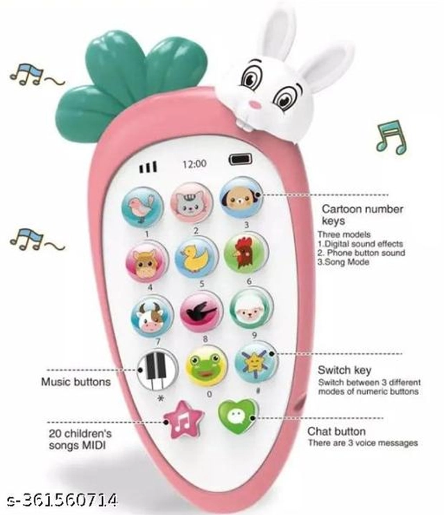 Rabbit Musical Mobile Phone Toy for Kids (Assorted, Pack of 1)