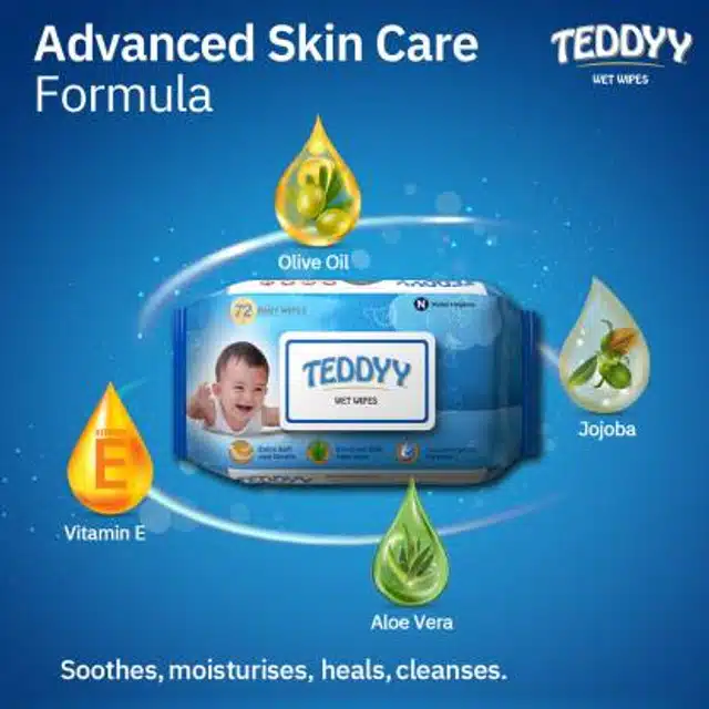 Teddyy Wet Wipes ( With Lid ) 72 Units