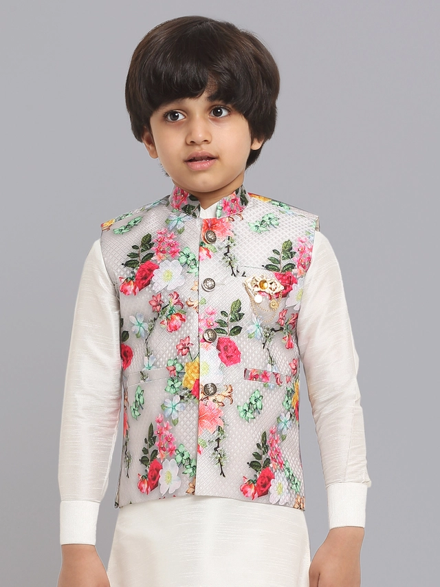 Jacquard Printed Jacket for Boys (Multicolor, 1-2 Years)