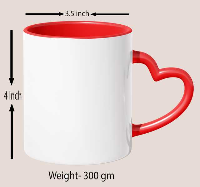 Bride Loading Printed Heart Handle Mug Microwave Safe Ceramic Tea Coffee (Red, 350 ml) (GT-893)