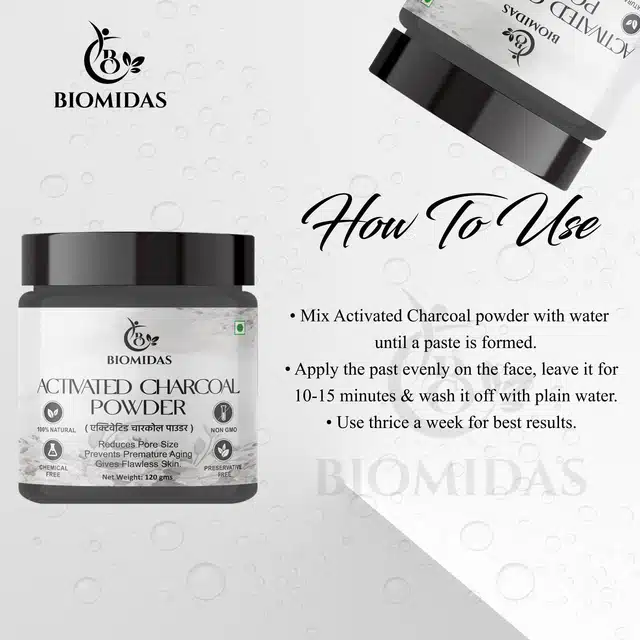 Biomidas Activated Charcoal Powder (120 g)