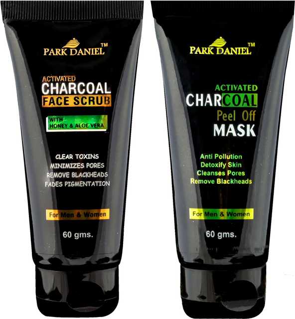 Park Daniel Activated Charcoal Face Scrub & Peel off Mask (Pack of 2, 30 g) (SE-953)