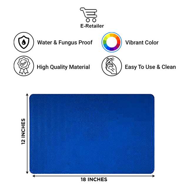 PVC Multipurpose Fridge Mat (Pack of 4) (Blue, 46x30 cm) (ER-248)