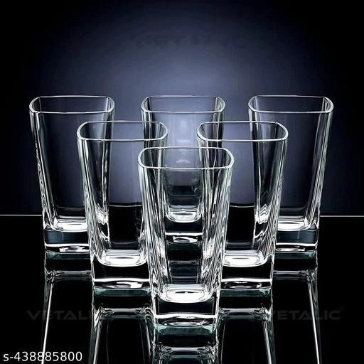 Plastic Unbreakable Water Glasses (Transparent, 300 ml) (Pack of 6)