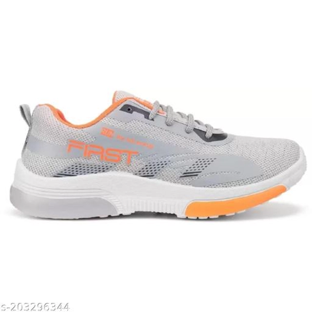 Casual Shoes for Men (Grey & Orange, 6)