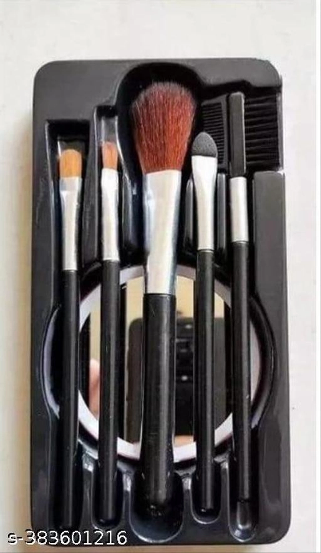 Makeup Brushes Set (Black, Set of 5)