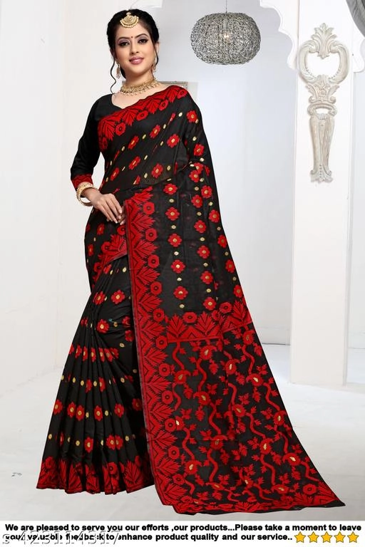 Chiffon Embroidered Saree for Women (Red, 6.3 m)