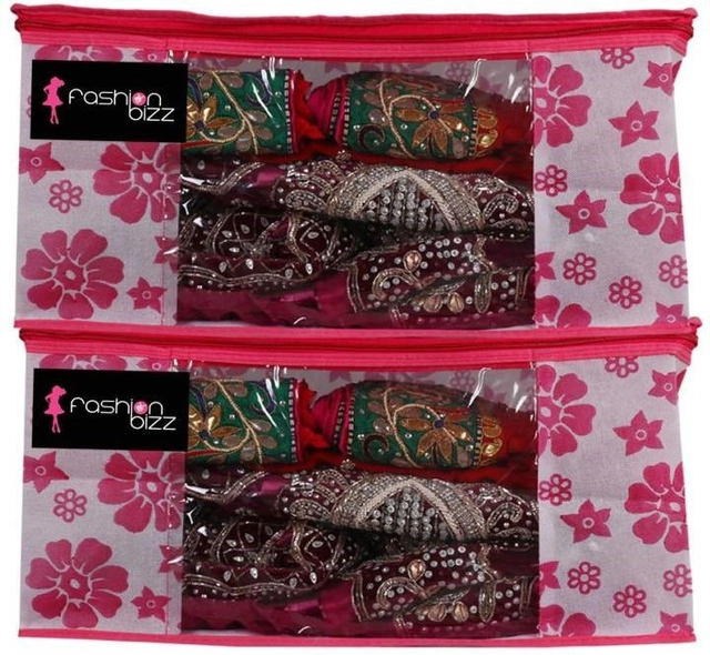 Non Woven Printed Saree Cover (Multicolor)