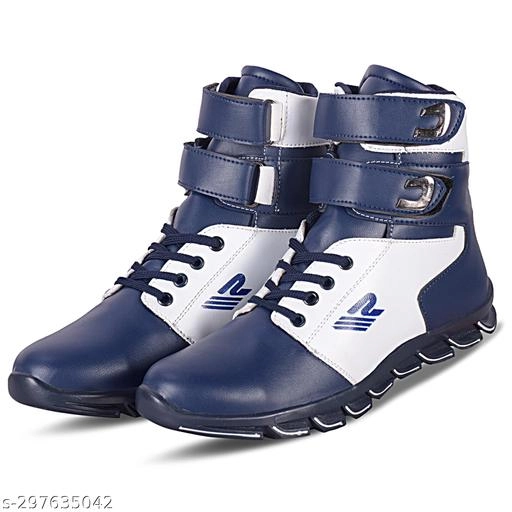 Boots for Men (Navy Blue & White, 6)