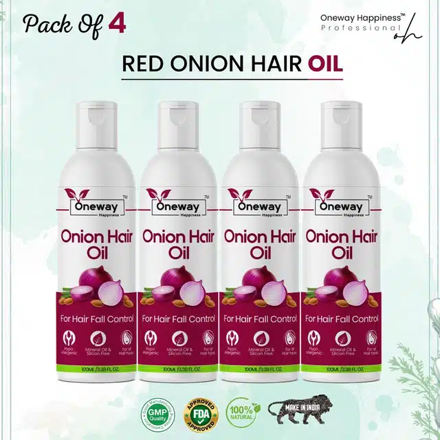 Oneway Onion Herbal Hair Oil (100ml, Pack of 4)