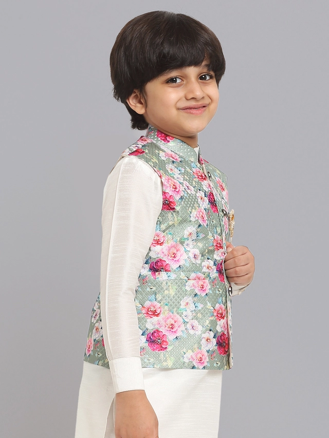 Jacquard Printed Jacket for Boys (Multicolor, 1-2 Years)