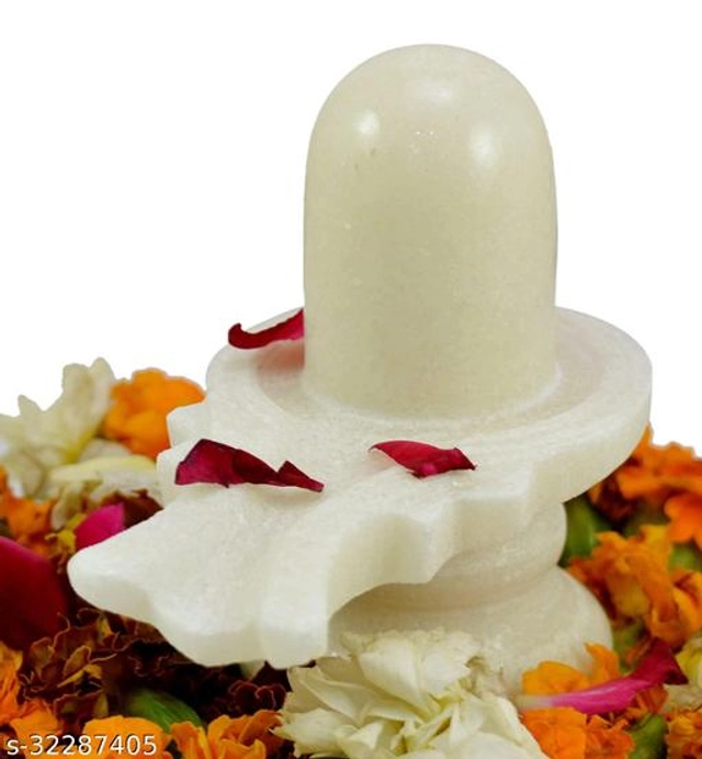 Marble Shivlinga Idol (White)