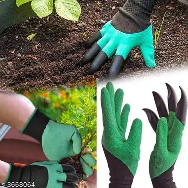 Latex Garden Gloves (Green & Black)