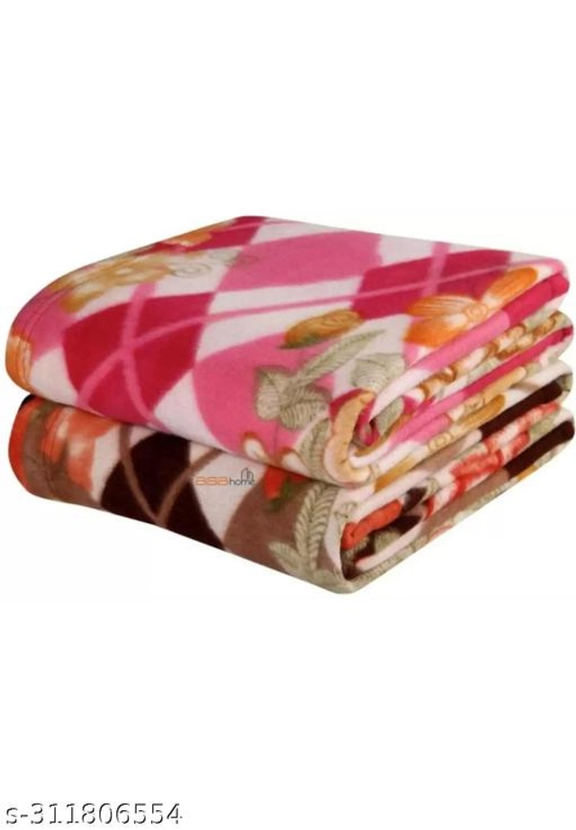 Fleece Blankets for Home (Pack of 2) (Multicolor, Free Size)