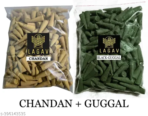 LAGAV Chandan with Guggal Incense Dhoop (240 g, Pack of 2)