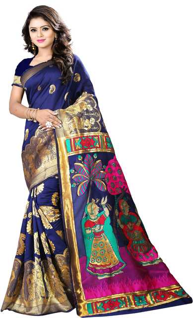 Self Design Woven Paithani Art Silk & Silk Blend Saree (Multicolor) (AF-310)