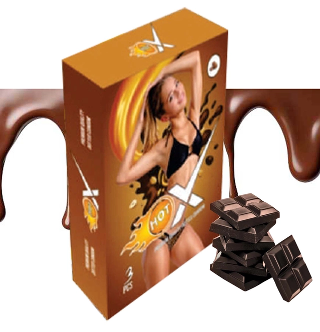 HotX Chocolate Flavoured 10 Pcs Dotted Condoms for Men (Pack of 2)