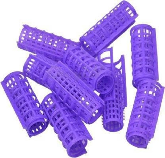 Plastic Hair Roller (Purple, Pack of 10)