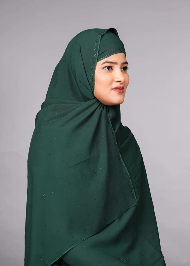 Chiffon HIjab for Women (Green, Free Size)