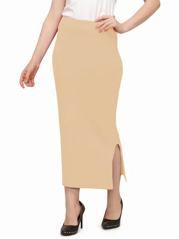 Saree Shapewear Petticoat for Women (Beige, M) (S-167)