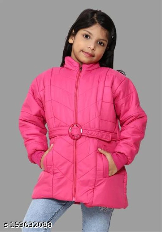 Polyester Jacket for Girls (Pink, 18-24 Months)