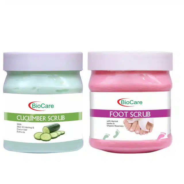 Biocare Cucumber Scrub (500 ml) with Foot Scrub (500 ml) (Combo of 2) (A-1073)