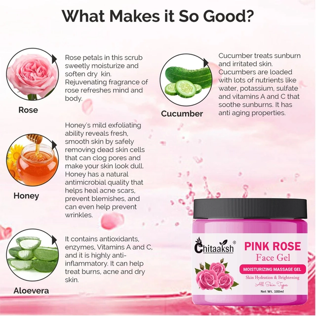 Chitaaksh Pink Rose Face Gel (100 ml)