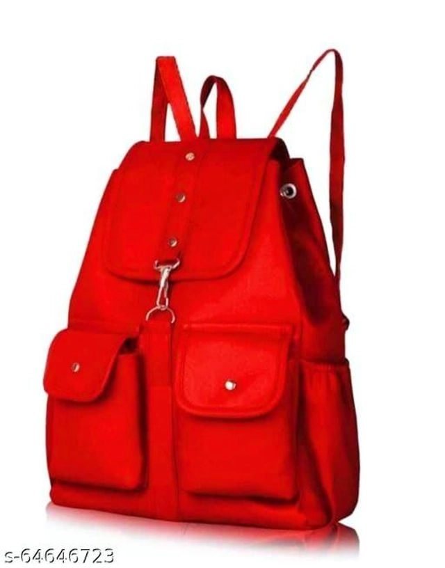 PU Backpack for Women (Red)