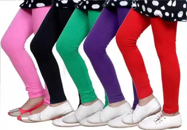 Solid Leggings Combo for Girls (Pack of 5) (Multicolor, 2-3 Years)
